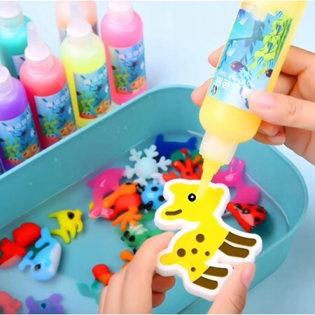 Magiczne żelowe figurki wodne 3D – zestaw 8 kolorów z kuferkiem – zdjęcie 3